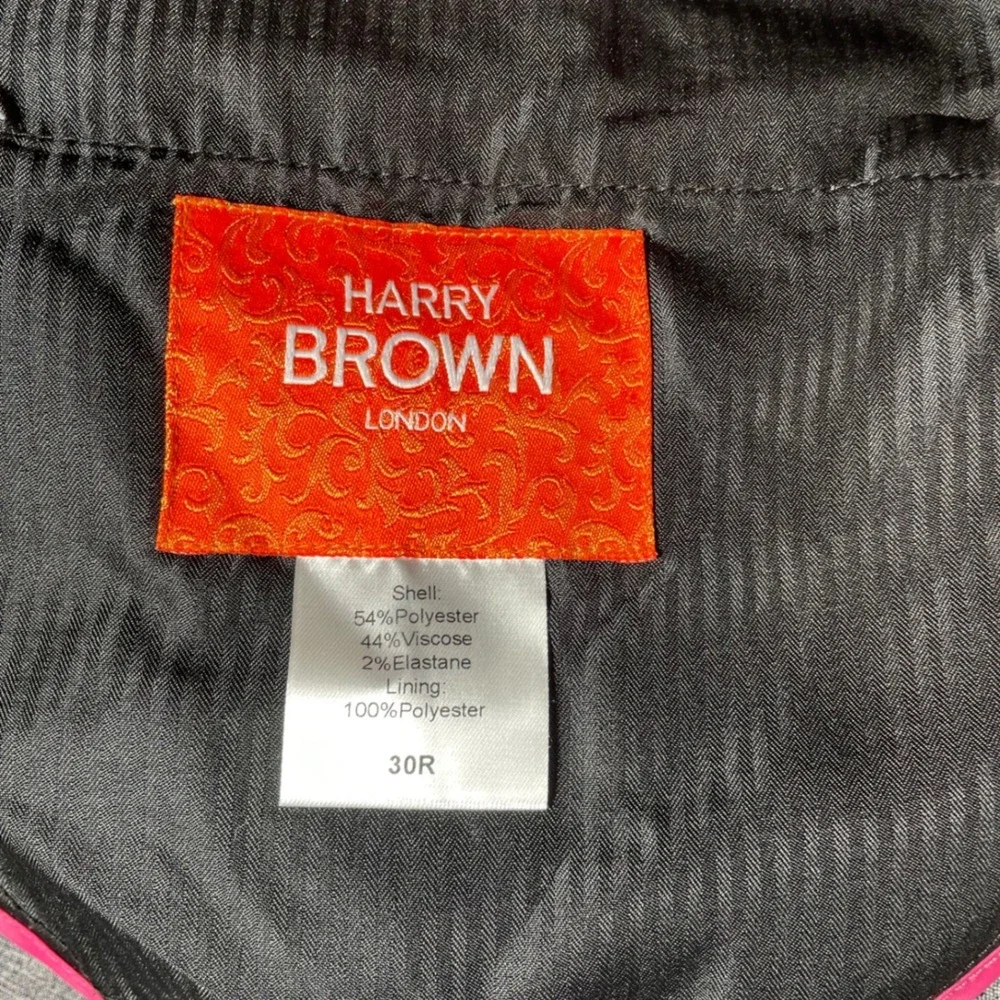 Harry Brown London Mens Grey Textured Dress Trousers Slim Fit 30R  British Style